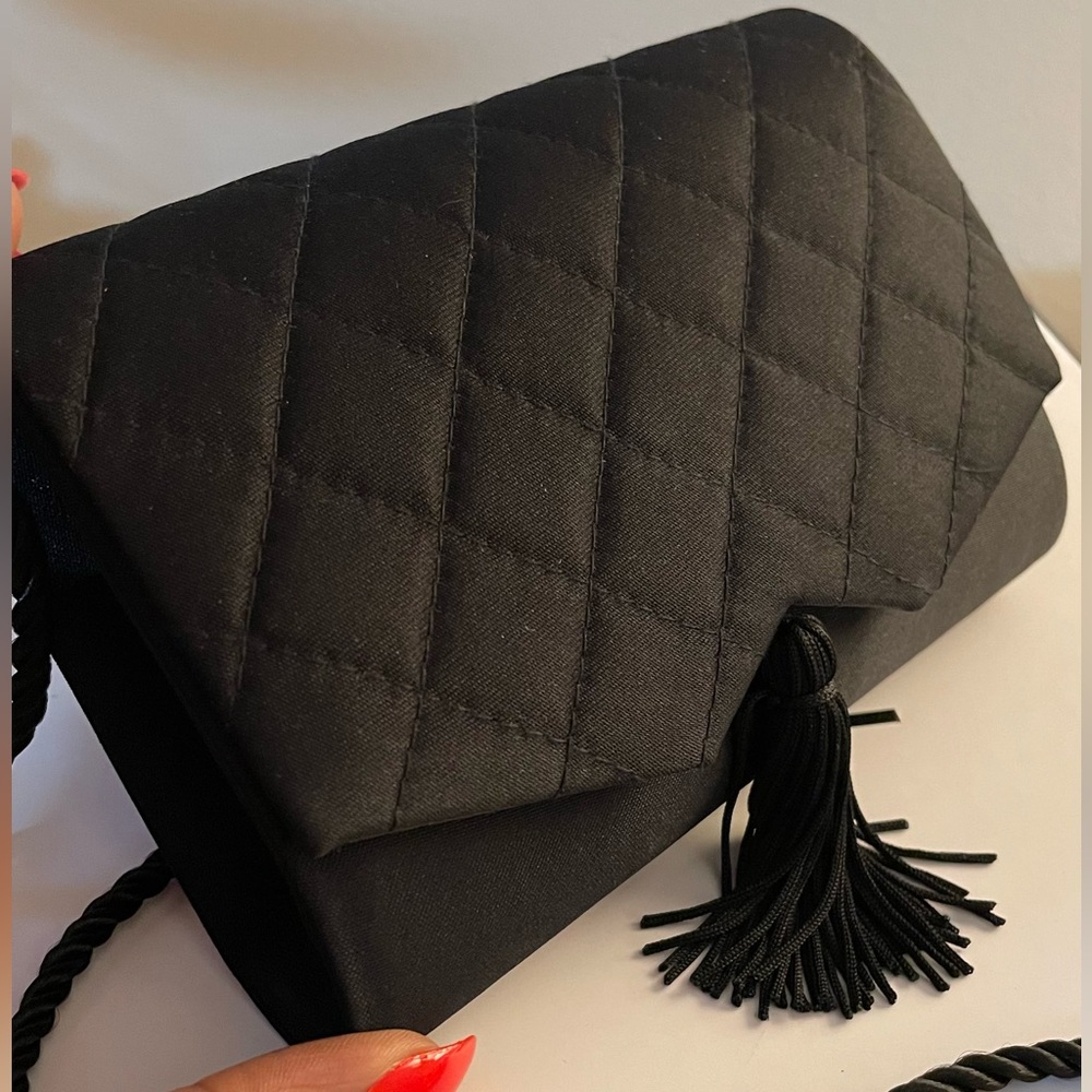Alfred Sung Black Satin
Quilted Small Evening Bag